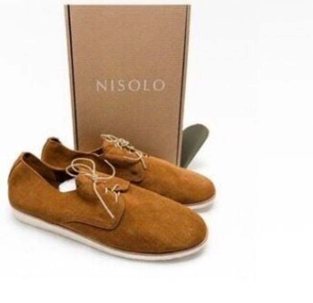 Nisolo Lightweight Flex Derby Shoes in Tan Suede